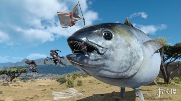 《最终幻想15》飞空艇咸鱼mod 鱼!好大的鱼虎纹鲨鱼