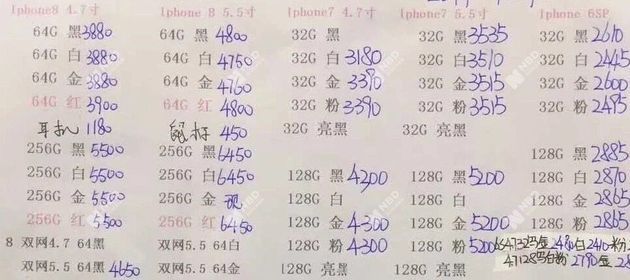 ▲刘宇提供的报价单(老机型),注意,这是渠道价还不是最终售价 图片来源:受访者供图