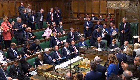 2019年9月9日，英国议会下议院议长伯考当天在议会发表离职演讲。图片来源：视觉中国