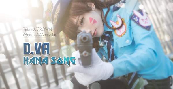 韩国美少女cos守望先锋dva正气凛然的甜美小女警