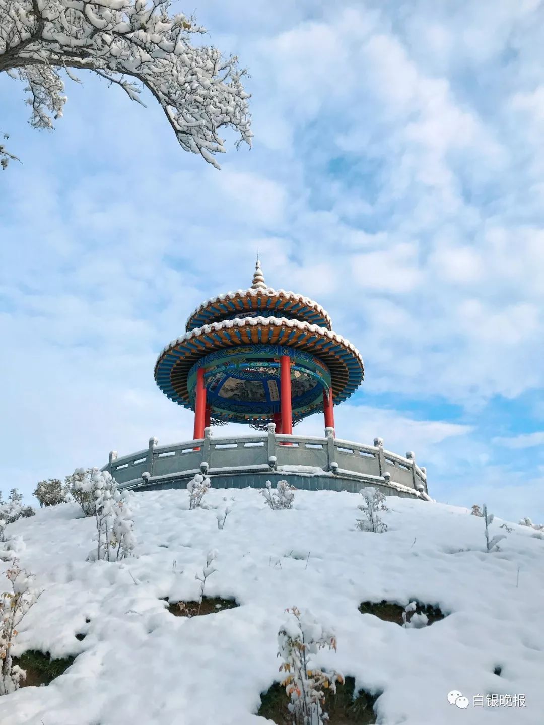 雪后的金鱼公园,白银雪景图:强琳雪后的甘肃肃南裕固族自治县气象局