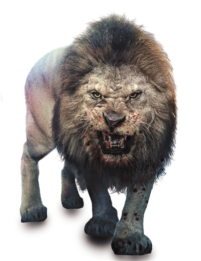 片中不断吞噬人类性命的残暴狮子给人们的生活带来了极大的恐慌和震撼