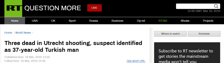 “今日俄罗斯”网报道截图。