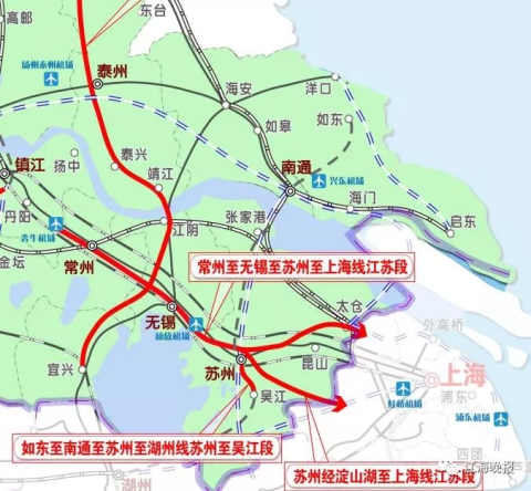 江苏省沿江城市群城际铁路建设规划获批,多条