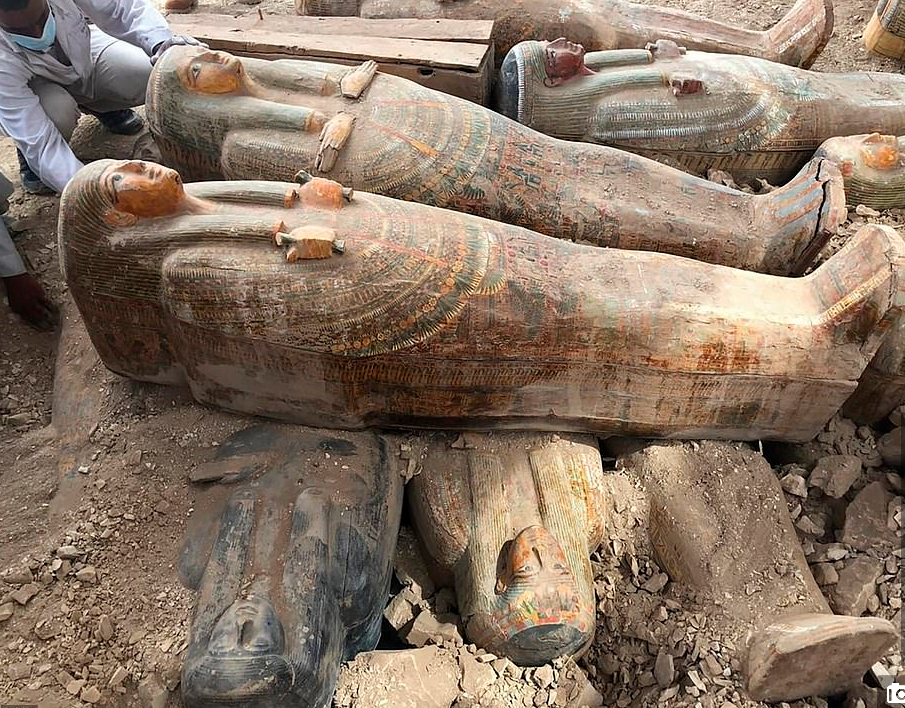  埃及出土棺木（图源：美联社）