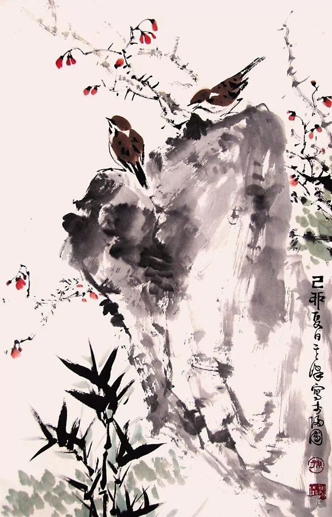 当今要说画麻雀,当数著名画家孙其峰老先生.