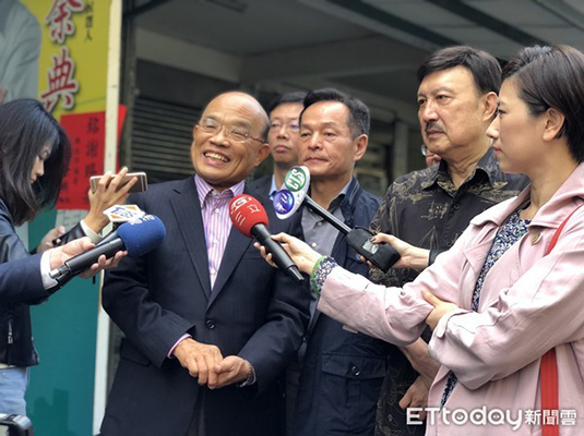 苏贞昌,余天。(图片来源:台湾“东森新闻云”)