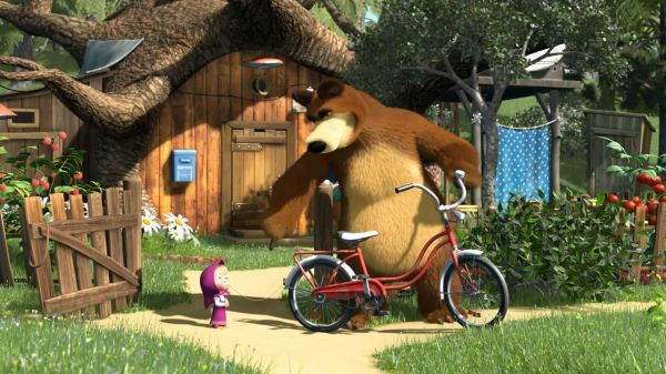 俄罗斯系列动画片《玛莎和熊》剧照。