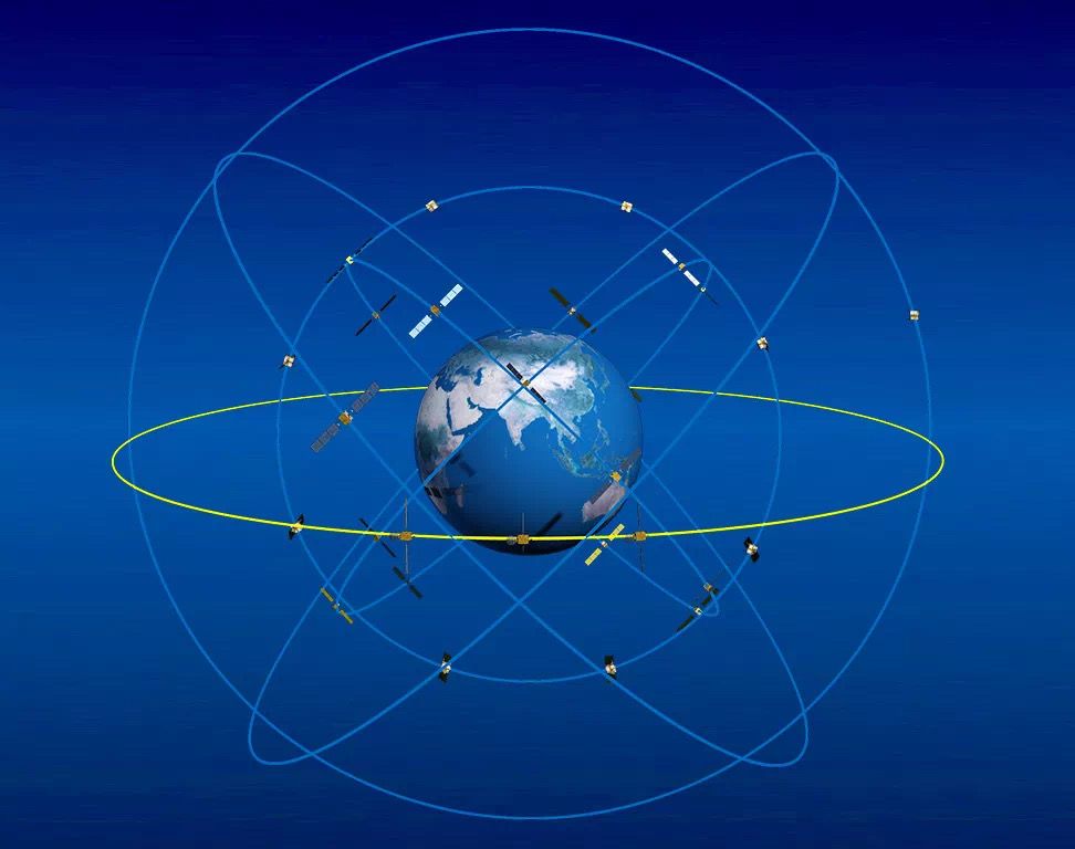北斗三号系统30颗卫星分布在三个轨道面上。中国卫星导航系统管理办公室