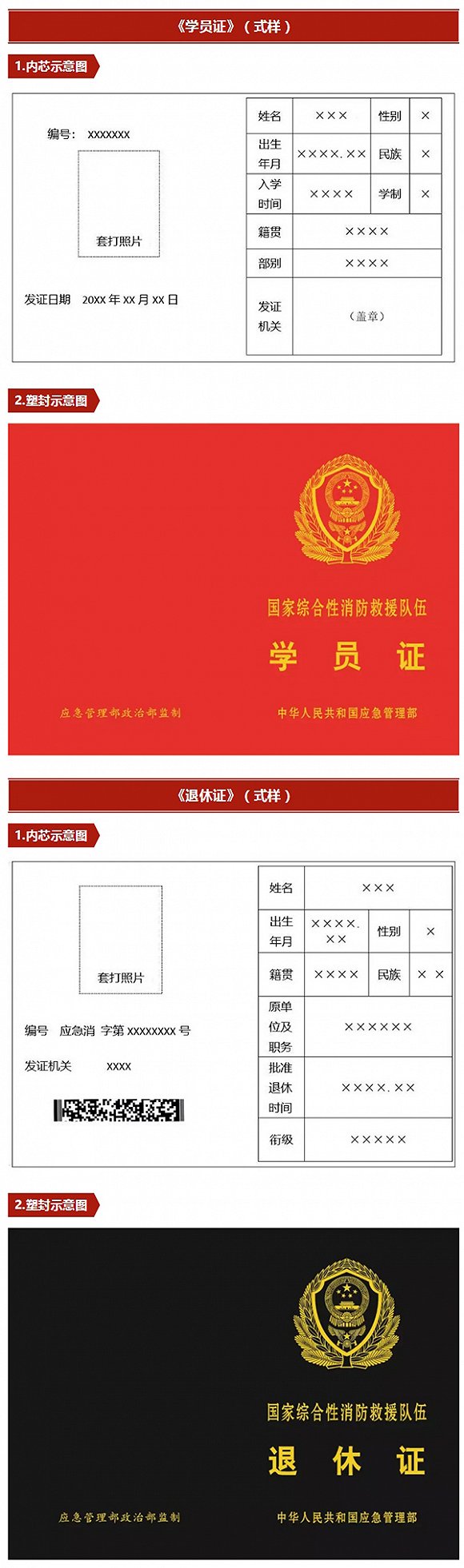 应急管理部国家综合性消防救援队伍人员证件从2月1日启用