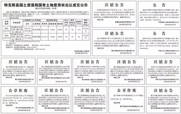 8月28日《伊犁日报》截图