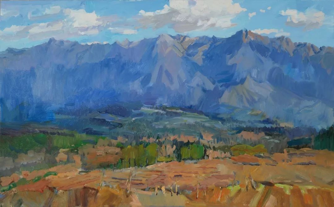 闵海潮 范迪安 油画 120x80cm 2017他曾多次前往黄河岸边,踏访陕北