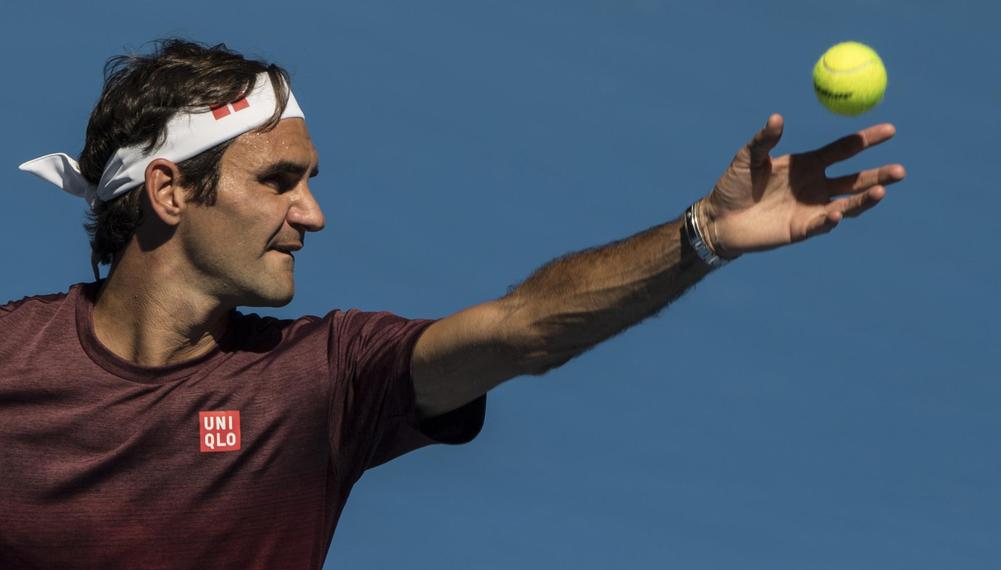 网球丨澳网:瑞士选手费德勒备战