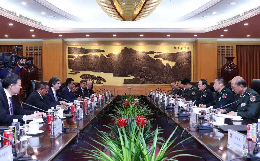 11月26日上午,国务委员兼国防部长魏凤和在八一大楼会见联合国安理会