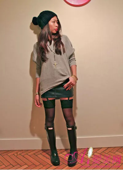 对一双搭对又有时尚感袜子,时尚level立马up up up单品推荐惠灵顿雨靴