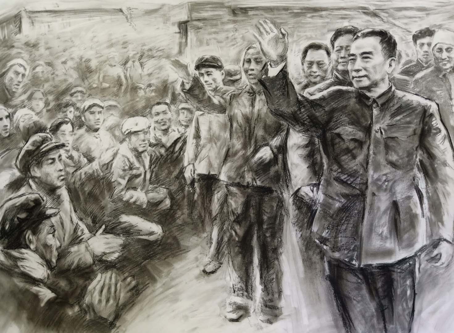 这位江苏人，用78张画作素描周恩来78载人生周恩来素描画作新浪新闻 
