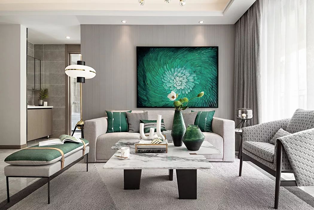 105㎡现代简约，灰度与绿意，装出简约的生机