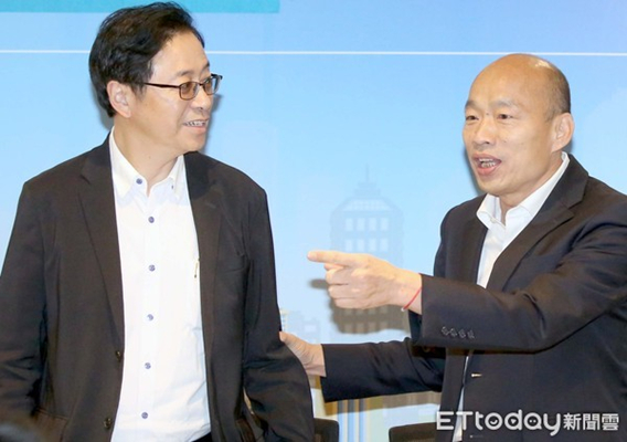 张善政（左）、韩国瑜（右）（图片来源：台湾“东森新闻云”）