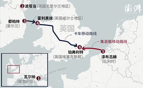 经英国威尔士海港城市霍利黑德登陆后,一路开抵英格兰的埃塞克斯郡