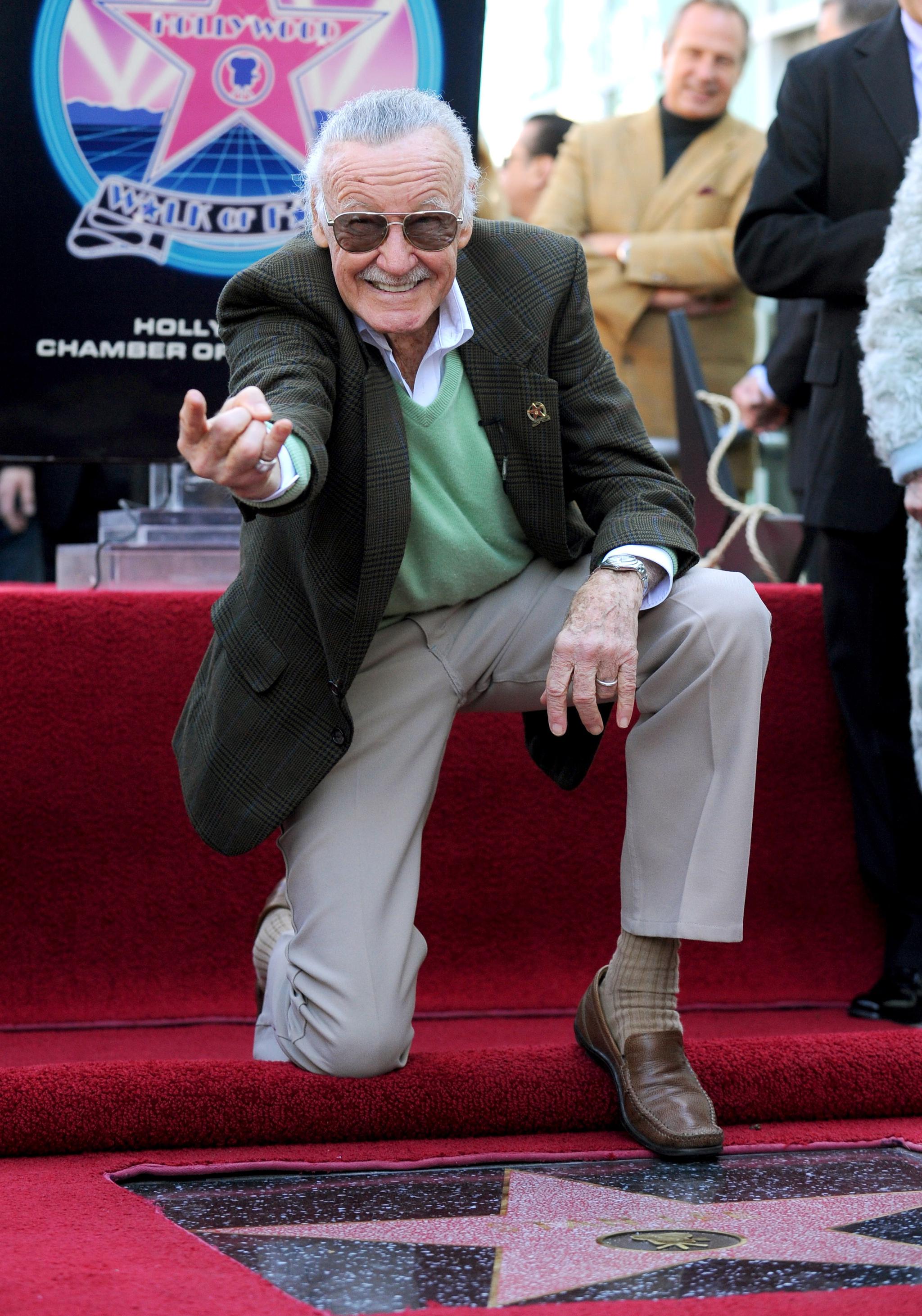 2011年1月,斯坦·李留名星光大道.图/视觉中国