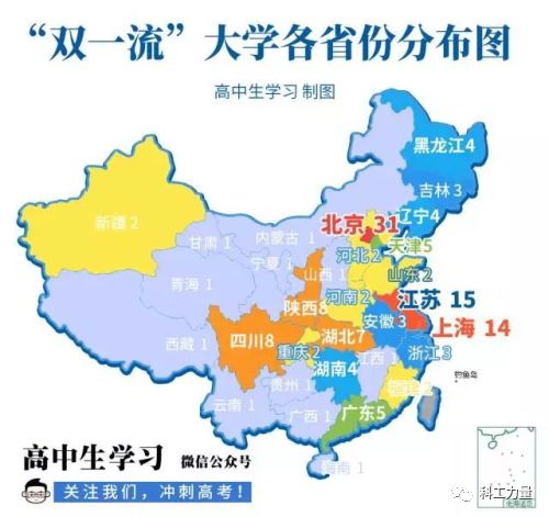 其他高校或位於一線城市,或位於沿海地區,或位於中部,西部人口稠密