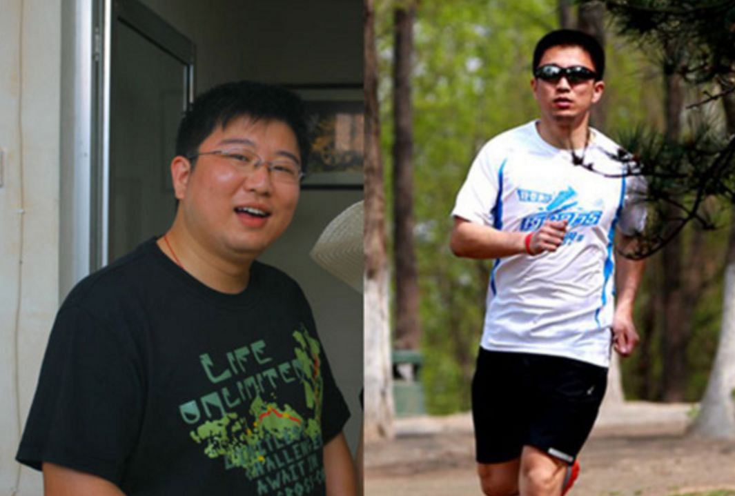 上面是国外小哥跑步前后超励志对比图,就像一只胖胖的毛毛虫,蜕变成了