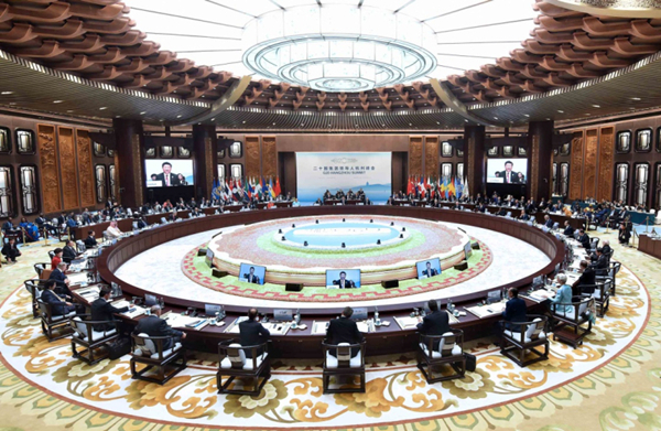 2016年9月4日，二十国集团领导人第十一次峰会在杭州举行。国家主席习近平主持会议并致开幕辞。 新华社记者 李涛摄