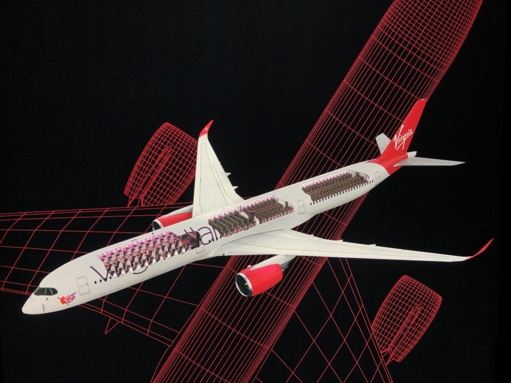 维珍大西洋航空公布a3501000客舱设计
