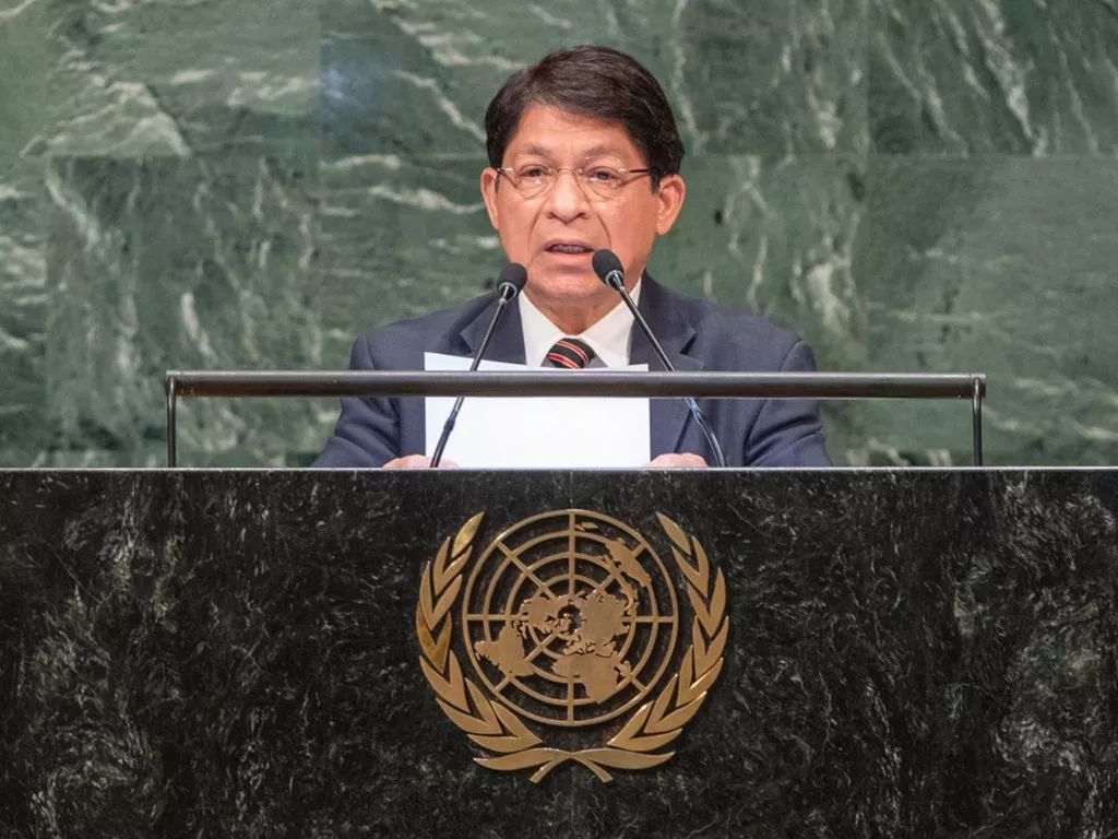 尼加拉瓜外交部长孟卡达·科林德莱斯 图源：联合国新闻