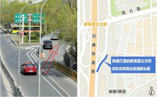 乌市新医路立交桥向东右转高台匝道有望年内打通