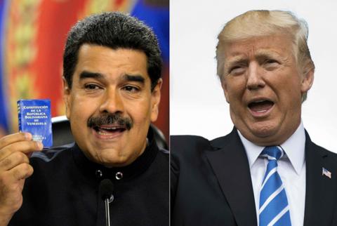 委内瑞拉总统（左一）特朗普（左二）图源：视觉中国