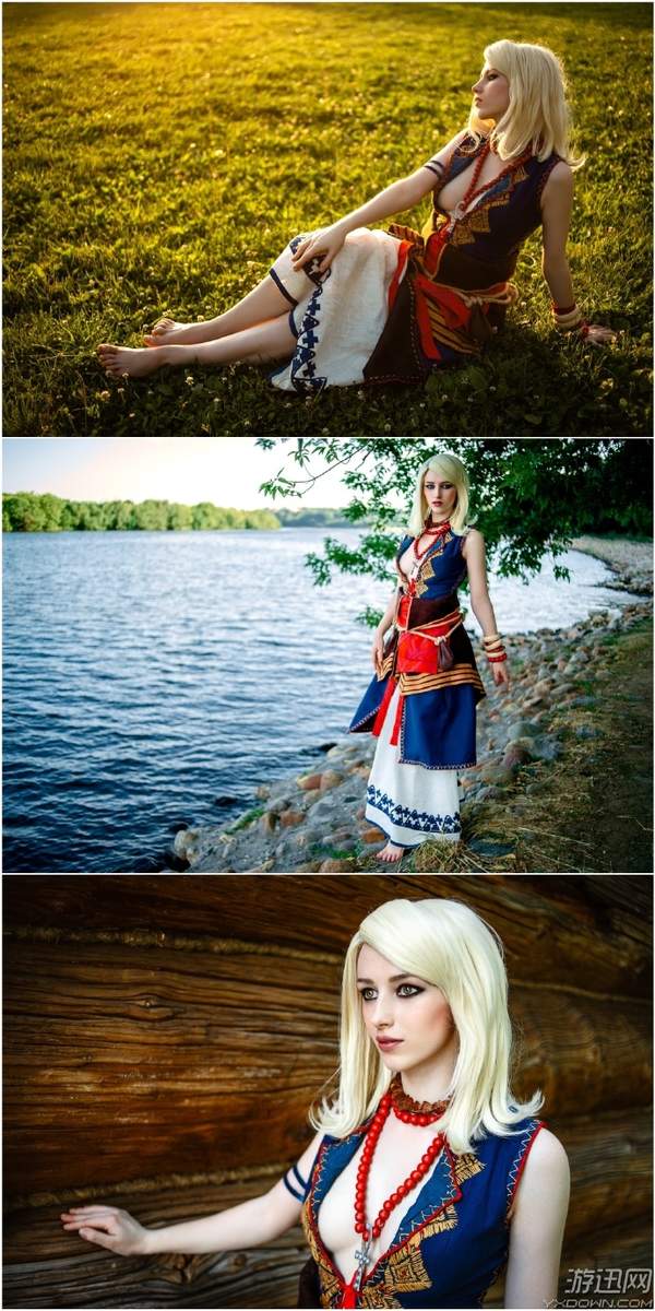 国外美女cos《巫师3》凯拉·梅兹 肤白貌美,温柔可人