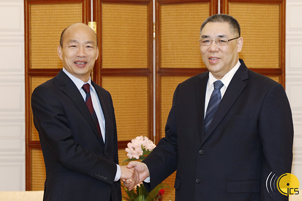  韩国瑜与崔世安会面。  澳门特别行政区政府入口网站 图