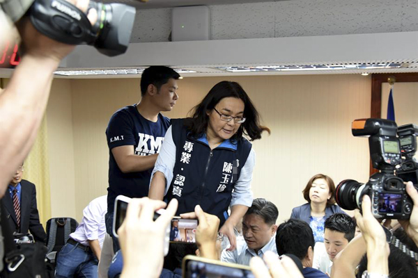金门“立委”陈玉珍:台湾是地名 不是国家名称 金门“立委”陈玉珍“一女当关”,在台“立法院”力战“绿委”。(图片来源:台湾“中时电子报”)