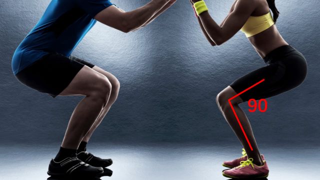 分为徒手下蹲和杠铃下蹲;根据下蹲时膝关节屈曲角度分为1/4蹲,半蹲