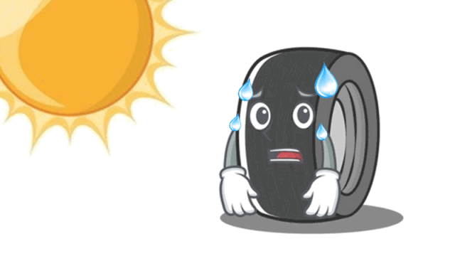 与高温路面长期摩擦也容易老化 再加上无法避免的热胀冷缩 轮胎很可能