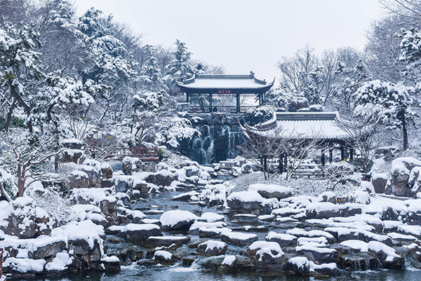 雪后扬州双峰云栈风景区