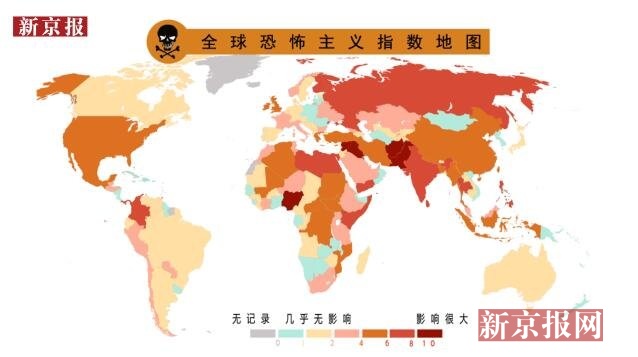 那么,哪些国家曾遭受过恐怖主义的袭击呢?最严重的地方又是哪?