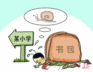 cfp供图"不堪重负"小学生书包太重的话题近日重新引发家长们的讨论.