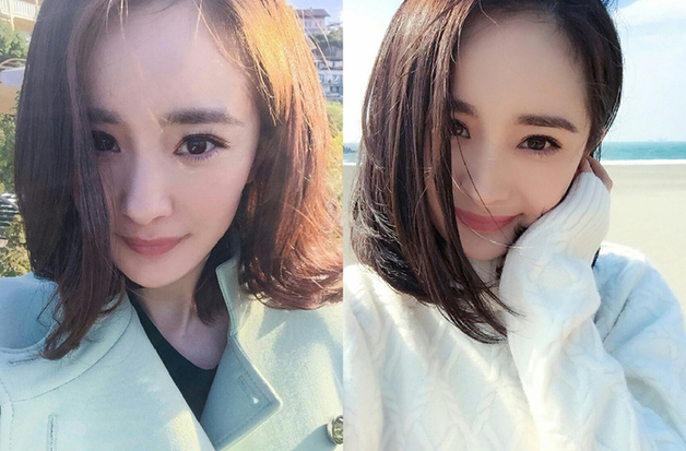 杨幂北川景子中日女星遮脸自拍谁最有feel