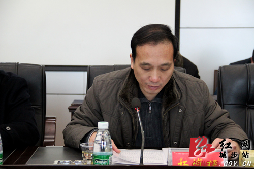 县委副书记,县长杨博理作城步绩效工作汇报 肖丁勤摄红网城步站1