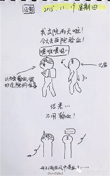 12岁白血病儿手绘"战白记" 近百幅作品感动网友