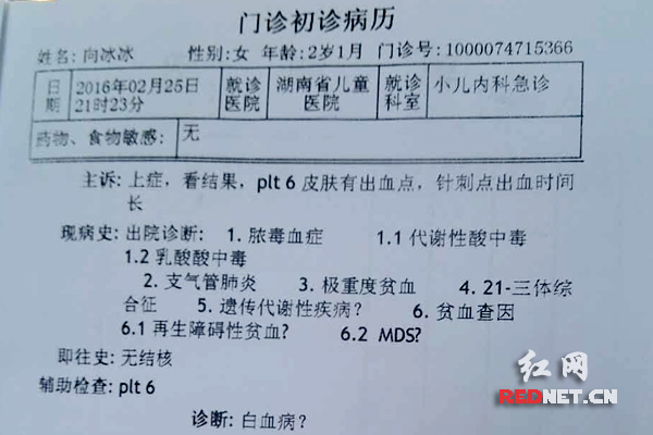 常德石门两岁女婴患重症 无钱确诊求助爱心人士