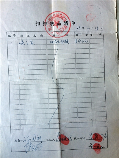 扣押物品清单显示,马哈比曾缴纳10万元保证金