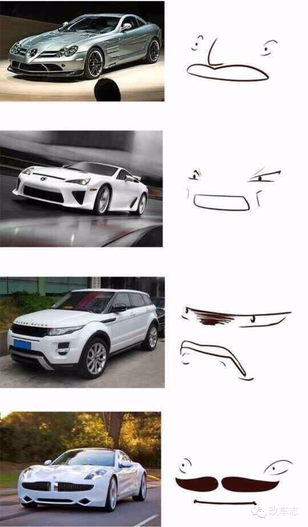 各种汽车的表情一览，真是太有喜感了！