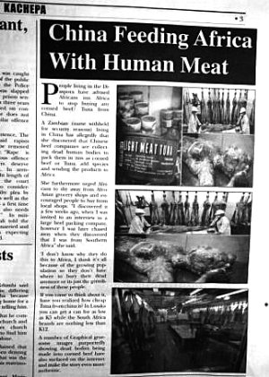 赞比亚谴责“中国卖人肉”报道:照片来自游戏