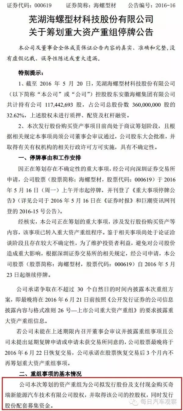 断臂求生 奇瑞不想干新能源汽车了