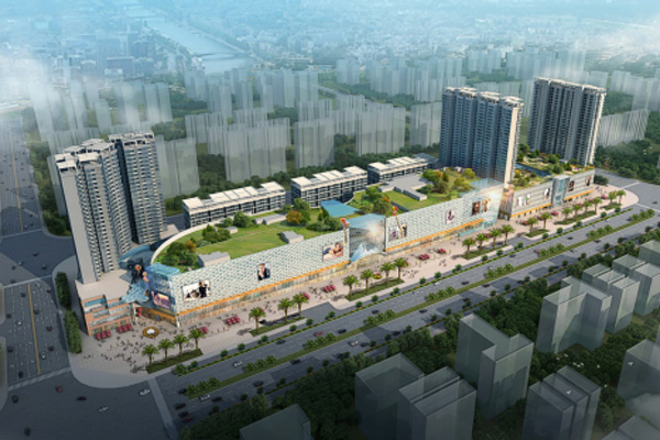广东省江门市新会美吉特广场全景效果图.