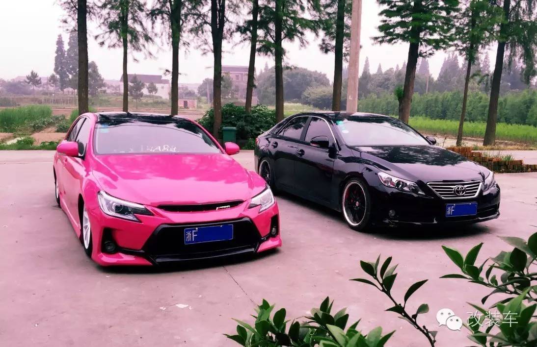 爱改装的妹子 骚粉锐志改装案例