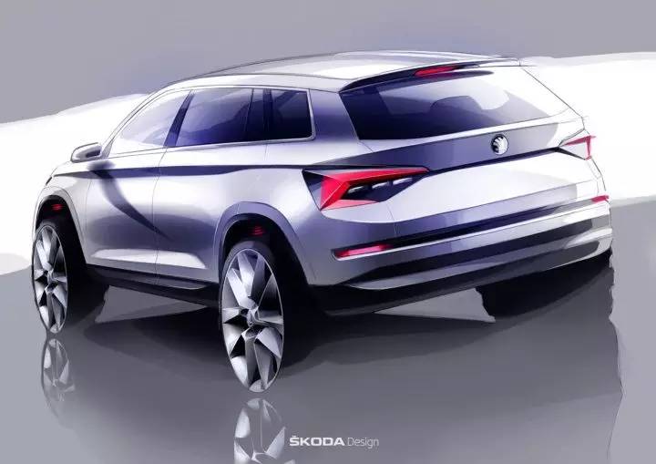 曝斯柯达大7座SUV Kodiaq效果图 9月亮相
